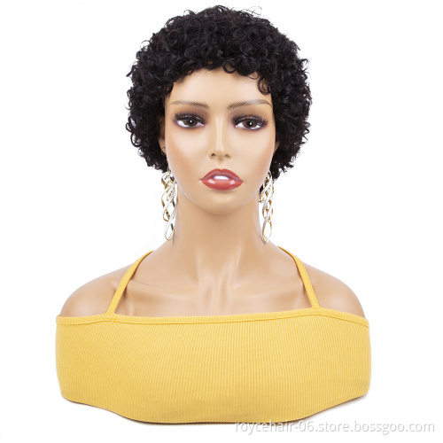Aliexpress Overnight Delivery 8 inch Mongolian Virgin Remy Deep Wave Human Hair Short Celebrity Party Wig
